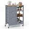 Rolling Kitchen Island Utility Storage Cart with 3 Large Drawers-White - 26.5" x 14.5" x 33" (L x W x H)